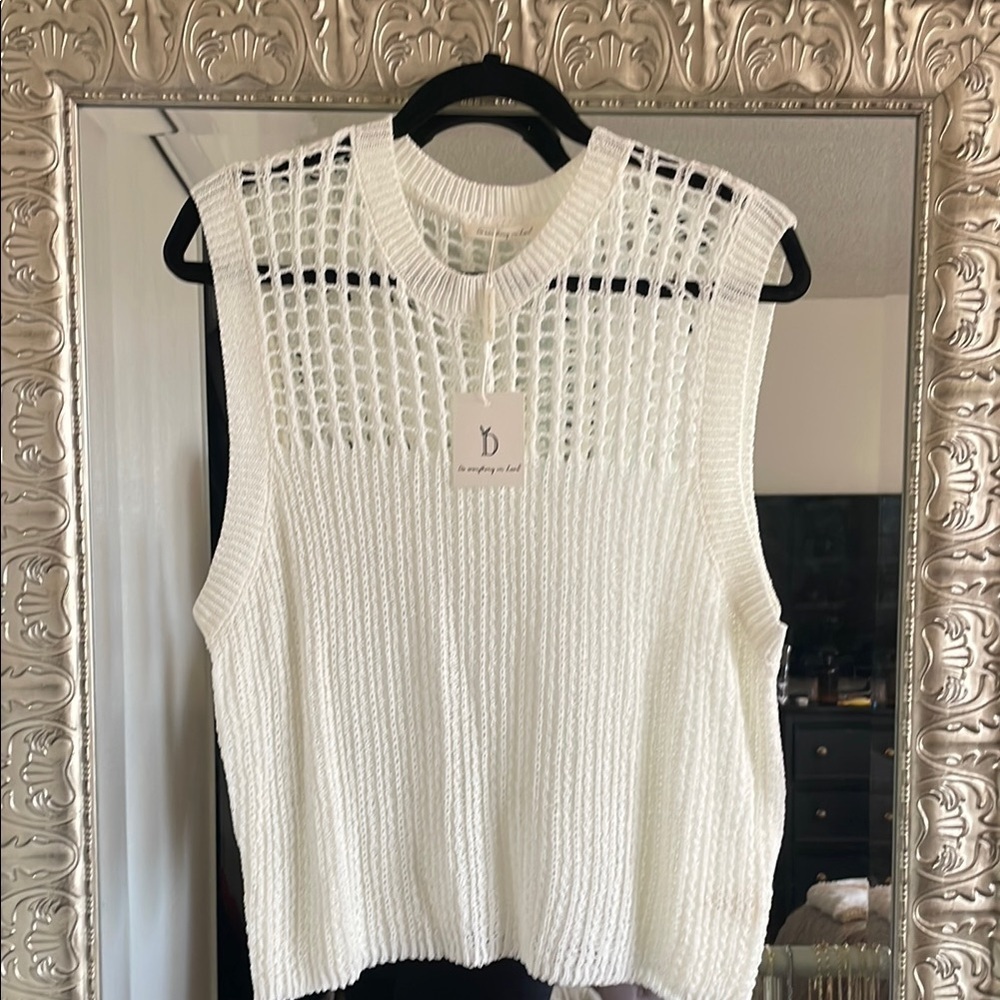 Do everything in Love|Ivory white Sleeveless Knit Top|O/S|NWT